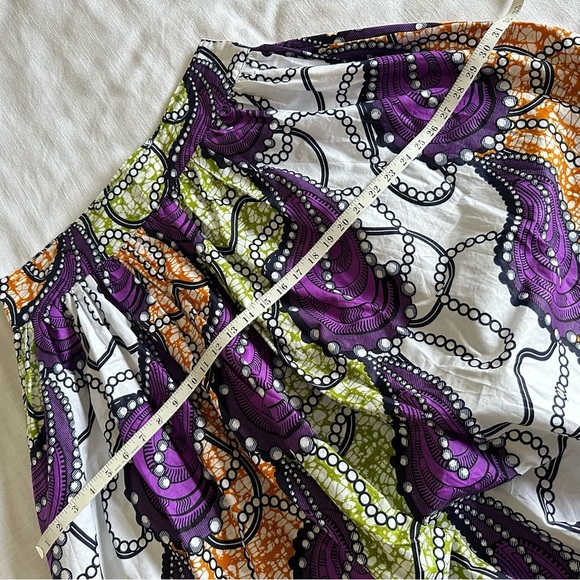 She’s Clothed African Wax Paisley Print Cotton Womens Maxi Skirt Sz L Artsy Boho - Picture 6 of 11